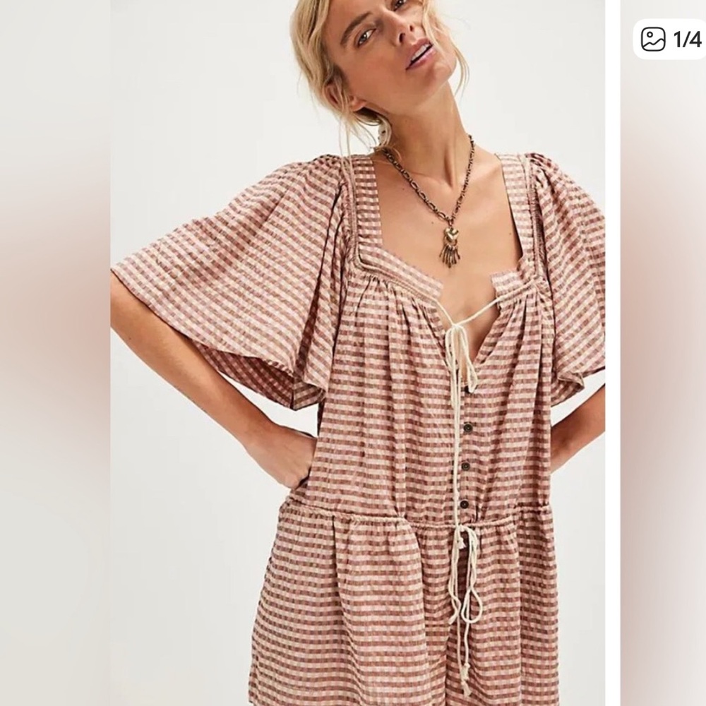 Free People County Line Plaid Romper